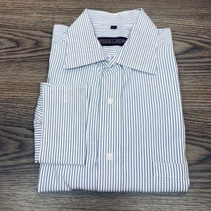Donald Trump White Stripe French Cuff Shirt 16.5
